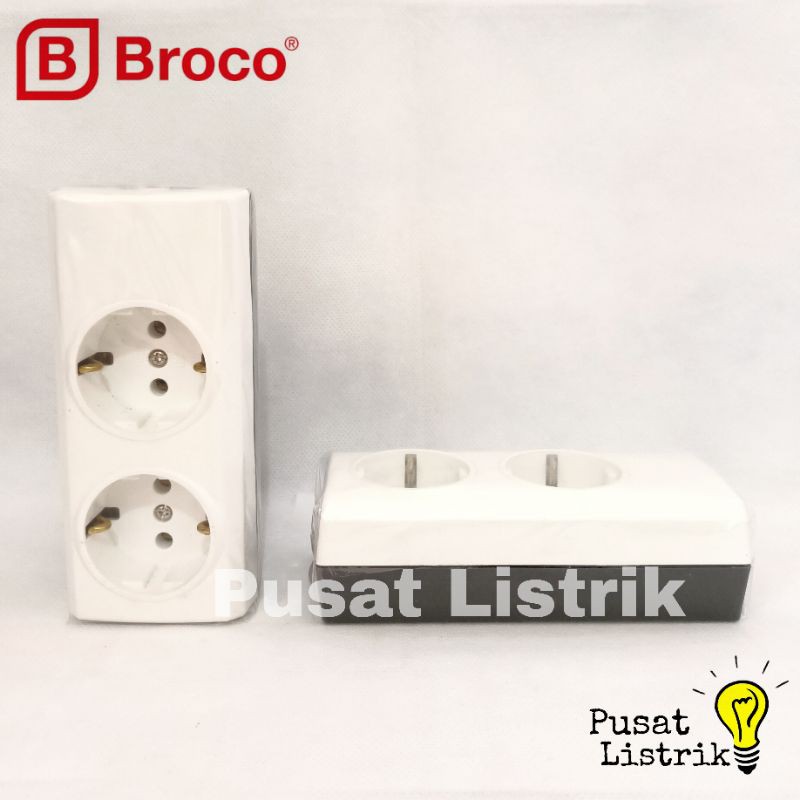 Stop Kontak 2 Lubang Tutup Broco Stop Kontak Outbow 2 Lubang Broco Tanpa Kabel