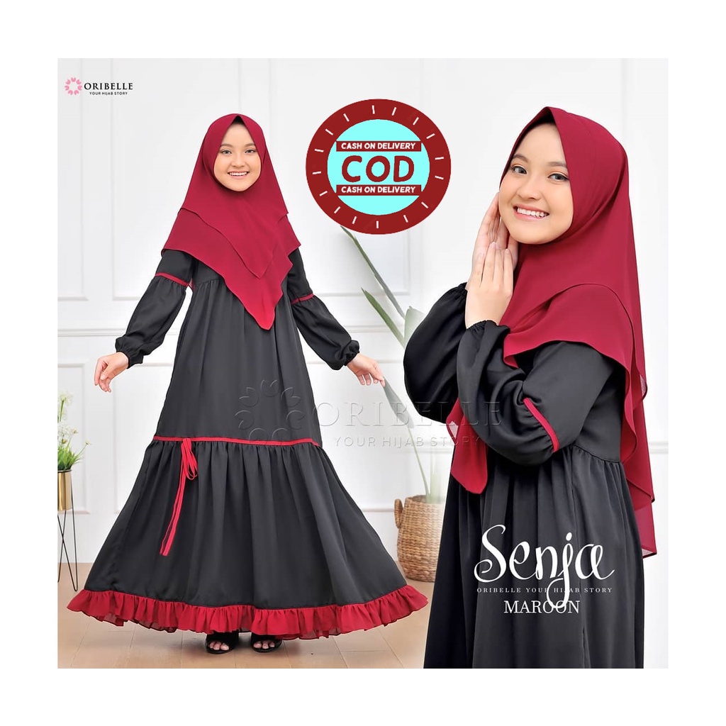 Gamis Anak cantik Lucu Murah/ Usia 5 Tahun S/D 12 Tahun Senja kids Model Gamis Anak Terbaru 2021 Kekinian