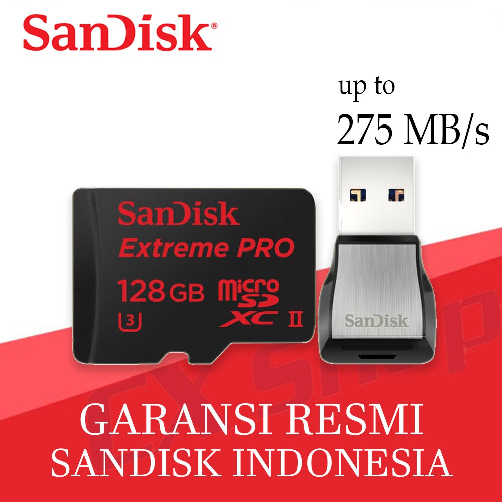 Sandisk Extreme Pro Microsd 128gb Uhs Ii 275mbs Microsdxc Shopee Indonesia 2396