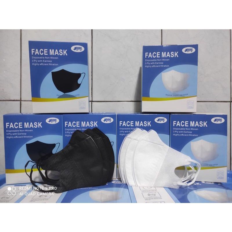 Masker Duckbill Hitam & Putih Box // Duckbill FaceMask
