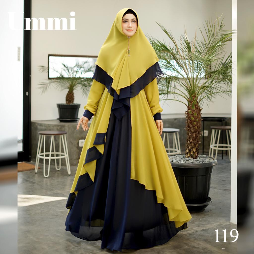 40 Koleski Terbaik Model  Gamis  Syari Polos  Kombinasi  2  Warna  Onocean Shore