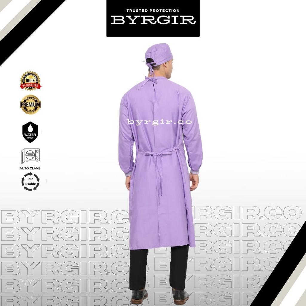 BYRGIR SURGICAL GOWN OXFORD KATUN WATERPROOF ANTI AIR GAUN BEDAH SAKU DOKTER JUBAH OPERASI SERAGAM