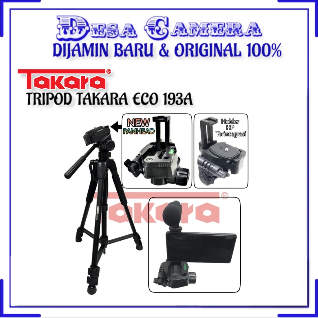 TRIPOD TAKARA ECO 193A  for DSLR Mirrorless Smartphone