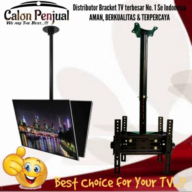 Bracket TV gantung twin 2 TV 14&quot; ~ 40&quot; IMPORT high Quality