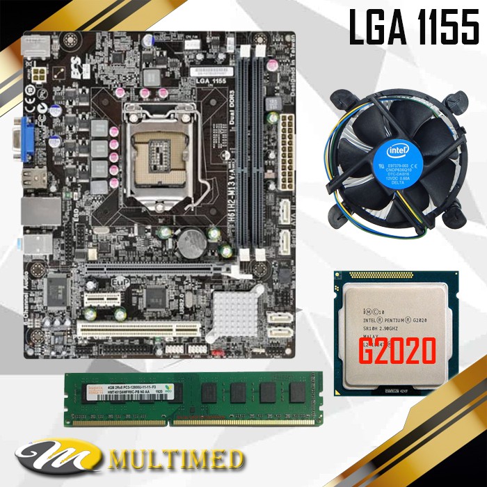 Promo Paketan Motherboard H61 LGA 1155 DDR3 + G2020 + FAN + RAM 4GB