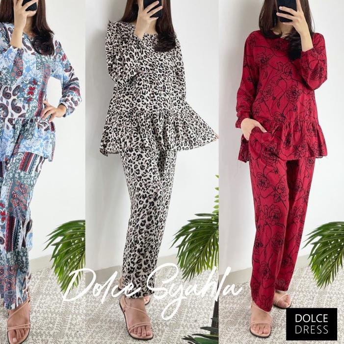 ✺ Dolce Syahla Set - Setelan Piyama Tangan Panjang By DolceDress ✻