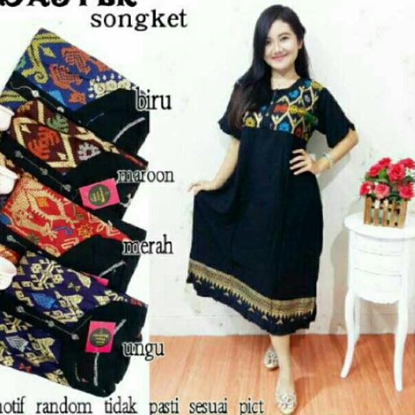 Daster songket super mall grosir ecer baju tidur daster bali stelan wanita batik murah