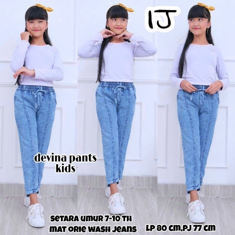 Celana Panjang Baggy Jeans Anak Perempuan Tanggung 7 8 10 Tahun