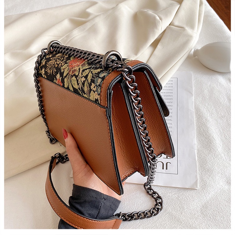 BJ31982 - BLACK/BROWN FLOWER/LEOPARD - TAS SLEMPANG WANITA FASHION IMPORT MODIS ELEGAN TERMURAH TERLARIS TERBARU BAGSTORE JAKARTA TAS BATAM LT1982 BQ3425 EL5460 GT1952 CR7829