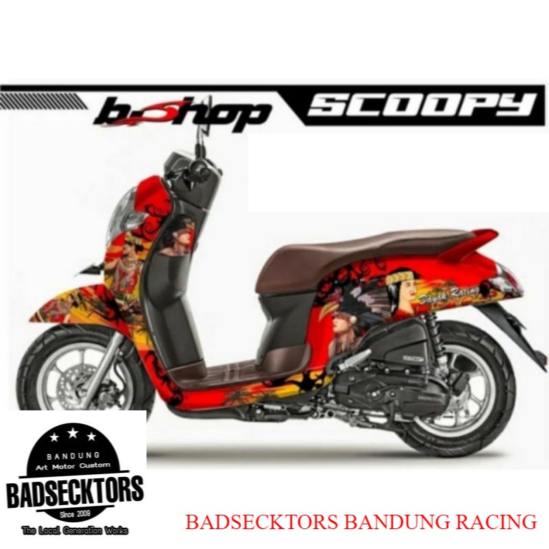 Decal sticker Scoopy fi 2019 dayak racing merah keren