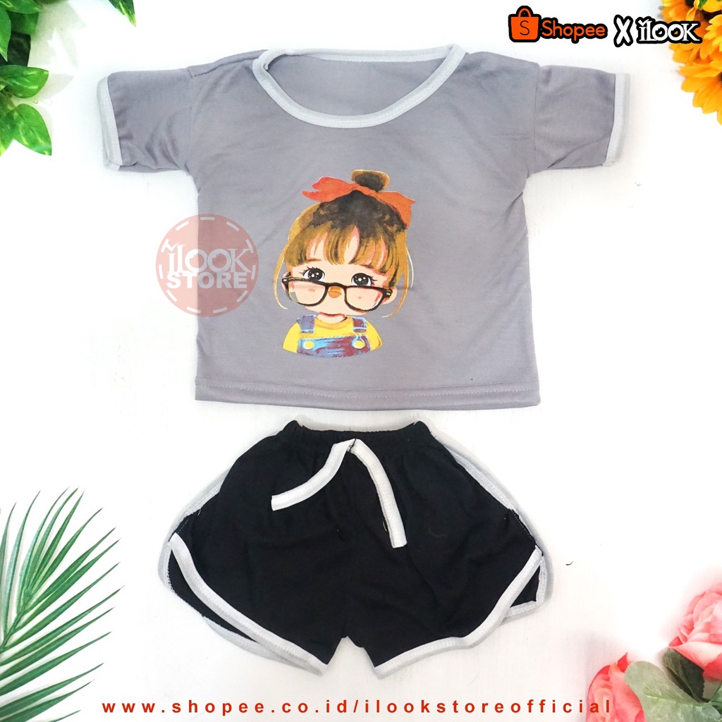 ilook | Setelan baju playful colour anak combi 1 | setelan anak polos | setelan unisex | Set Glasess