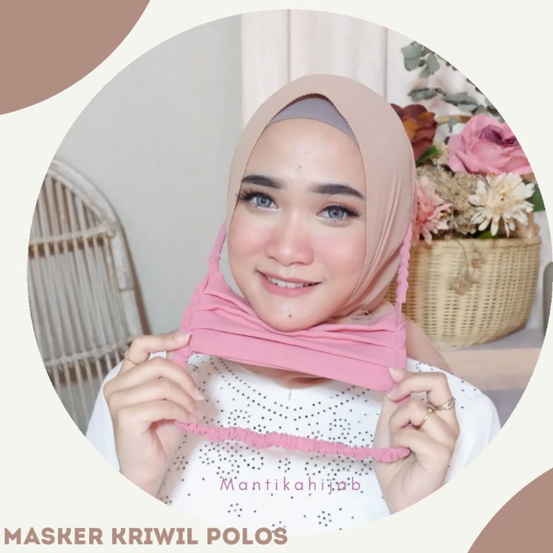 GROSIR 6000 MASKER KRIWIL POLOS DUA LAPIS MASKER HIJAB MASKER KESEHATAN MASKER MEDIS MASKER BAHAN