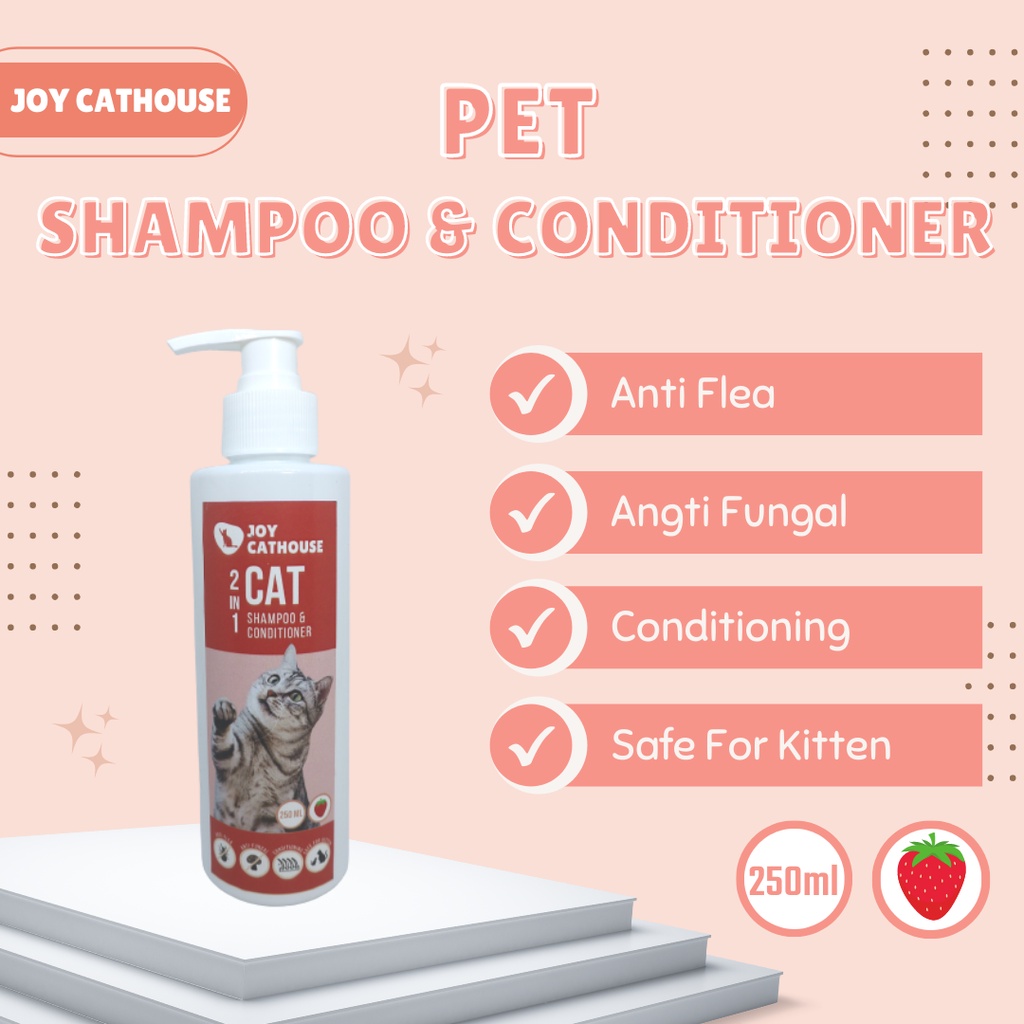 Shampo Joy Cathouse 250ml Kucing Sampo Anti Kutu Jamur ANTI FLEA &amp; TICK Shampo Kucing, Anjing dan Hewan Berbulu Lainnya