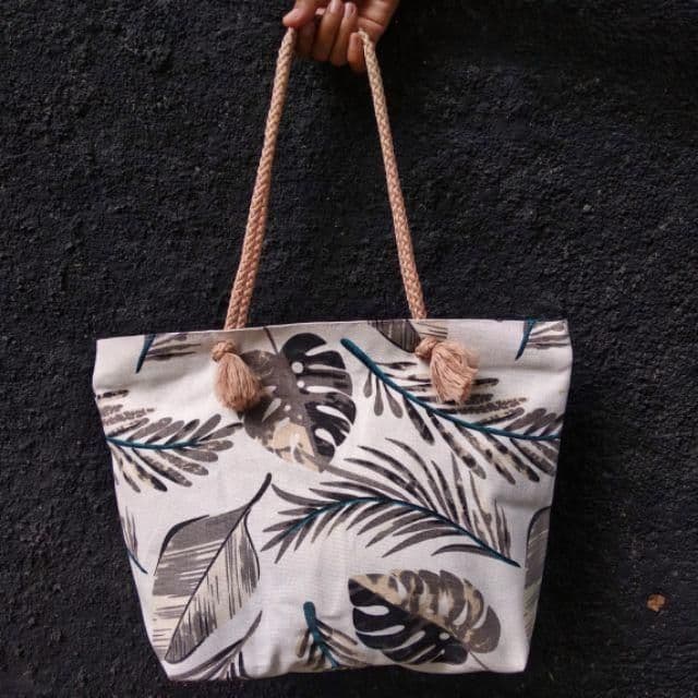 TOTEBAG KANVAS TALI SUMBU WANITA RESLETING