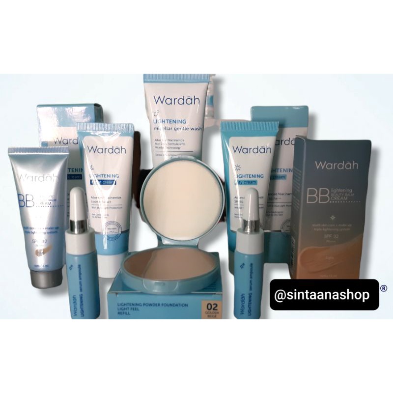 Wardah Lightening Paket Lengkap | Paket Wardah skincare | Wardah Lightening Free Serum Ampoule