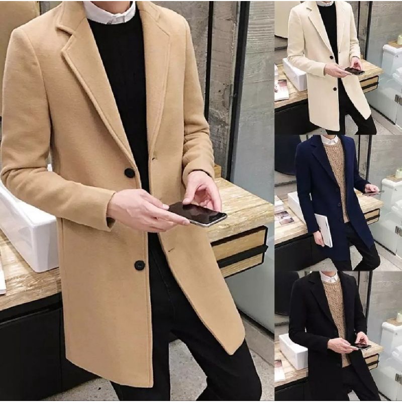 NEW PREMIUM JAS JUBAH BLAZER PANJANG PRIA/JAKET MUSIM DINGIN /JAKET WINTER PANJANG/MANTEL TEBALPRIA/LONGCOAT/JAKET