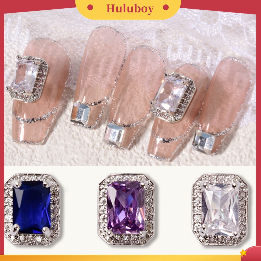 Huluboy Huluboy♡ Berlian Imitasi Bentuk Kubus Bahan Zirkon Gaya Jepang Untuk Dekorasi Nail Art