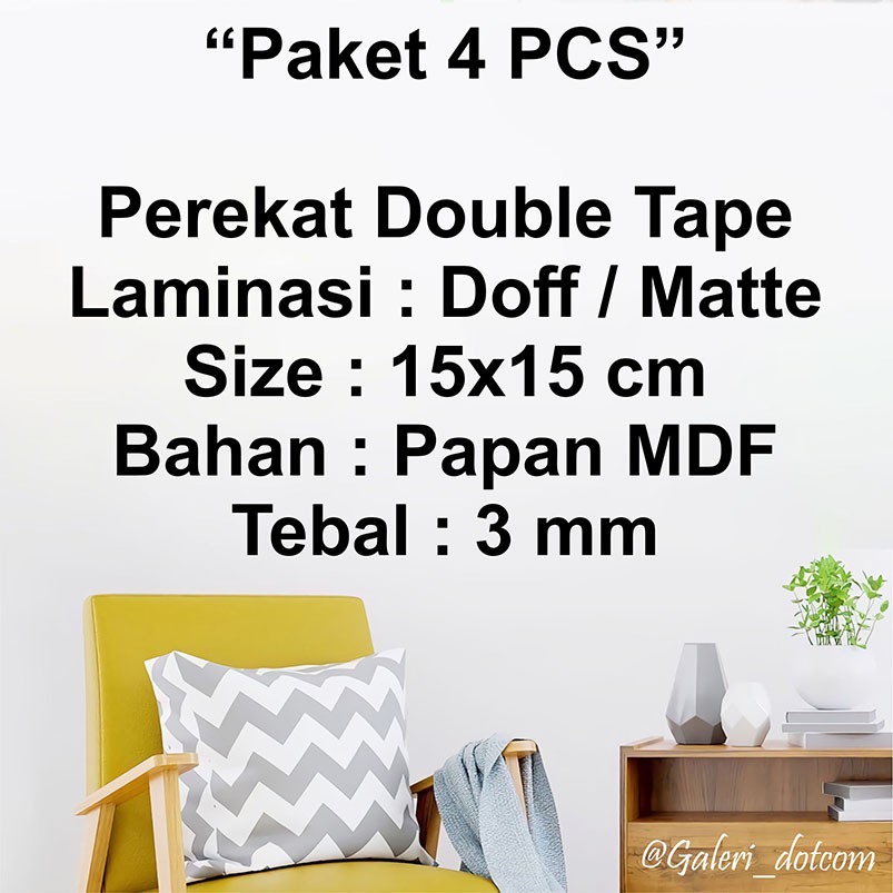 Galeri Hiasan Dinding Kayu Dekorasi Rumah Wall Decor Paket 4 PCS - 002