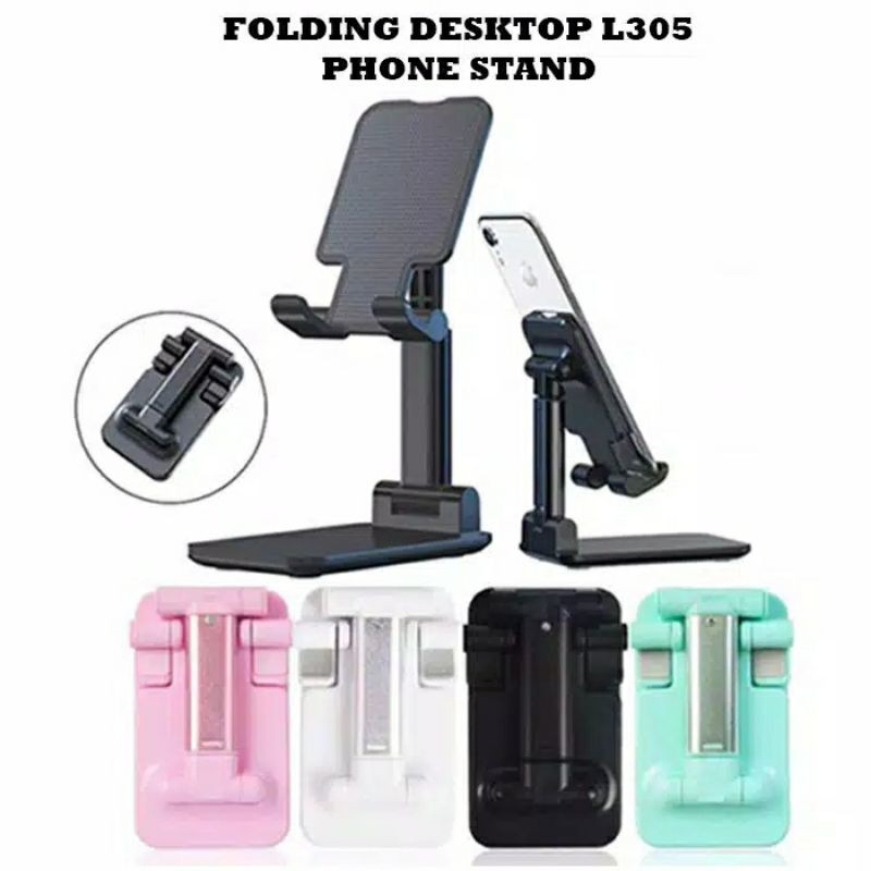 Phone Stand Holder Lipat Liftable Foldable Universal HP di Meja