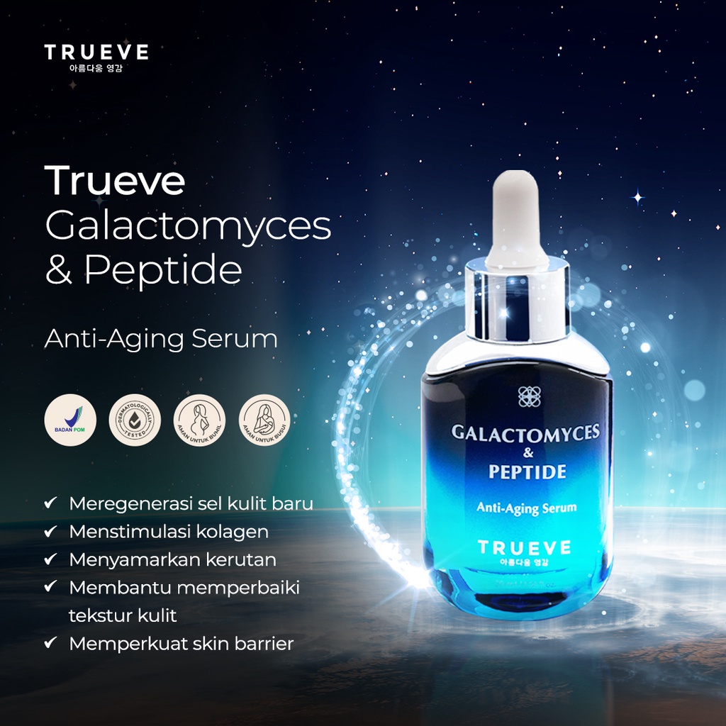 TRUEVE Galactomyces &amp; Peptide Anti-Aging Serum 30 ML, Serum Wajah