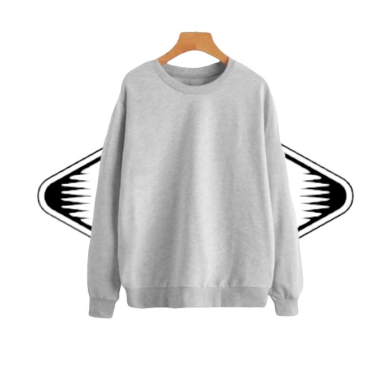 BASIC SWEATER OVERSIZE Fashion Outwear Sweater / Sweater Crewneck Jumbo Oversize Pria/Wanitav2XL 3XL 4XL 5XL