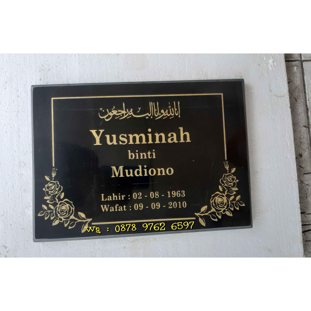 batu nisan lempengan marmer 2535
