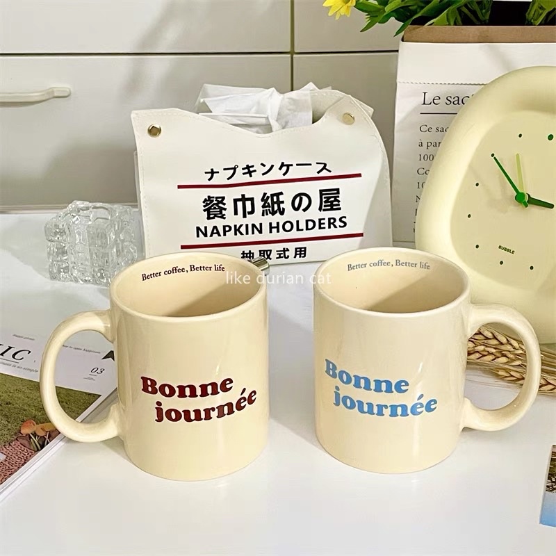 Bonne Journee Mug Cup / Straw Kopi Mug Cangkir /550ML handy cup / Gelas Gandum Kokoh / BPA Free /Water