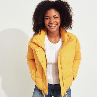 mock neck puffer jacket hollister
