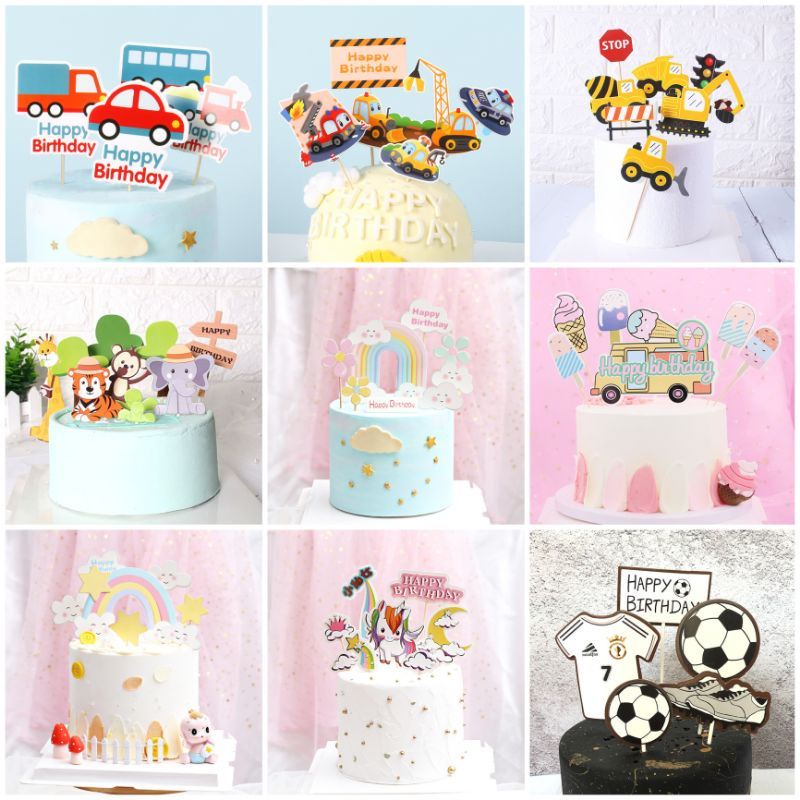 TOPPER CAKE KARAKTER LUCU HAPPY BIRTHDAY ANIMASI SOFIA ,DINO, ZOO, BUTTERFLY BERBAGAI BENTUK UNIK UNYU