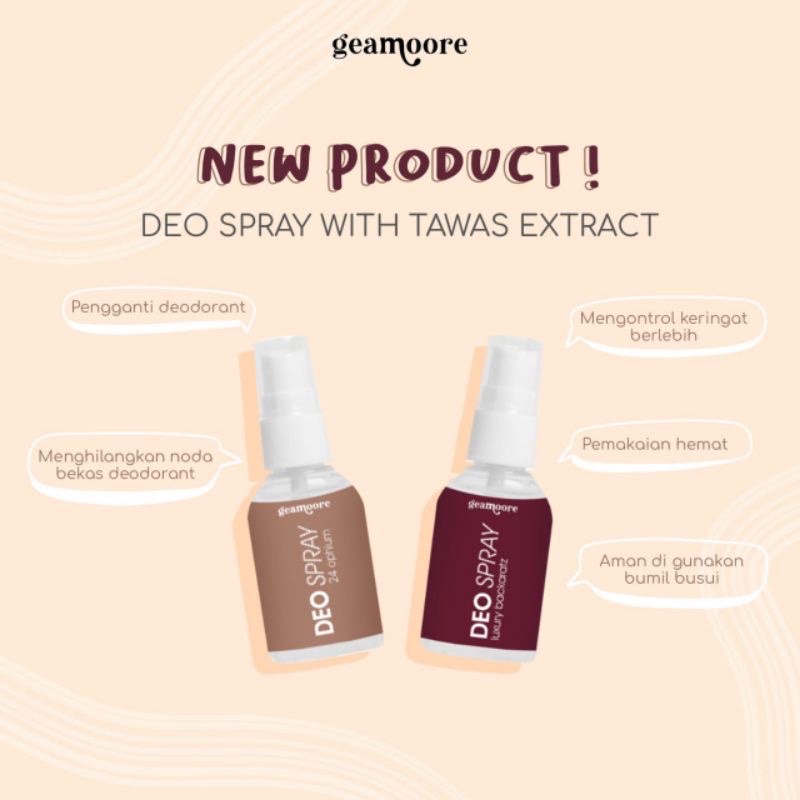 [READY] DEODORANT SPRAY BY GEAMOORE DEO SPRAY TAWAS BY GEAMOORE PENGHILANG BAU KETIAK