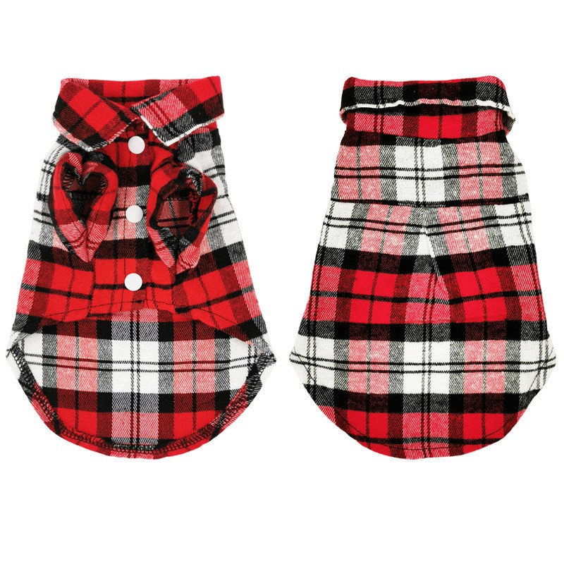 ★〓YUFeiPet〓★Pet Plaid Shirt Dog Vest Cat Shirt Short Sleeve Small Dog T-shirt Soft Breathable Summer