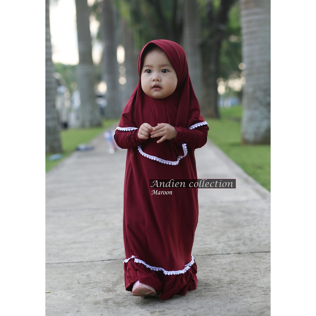 GAMIS RENDA ANAK/ GAMIS SET JILBAB ANAK( SIZE M-L-XL