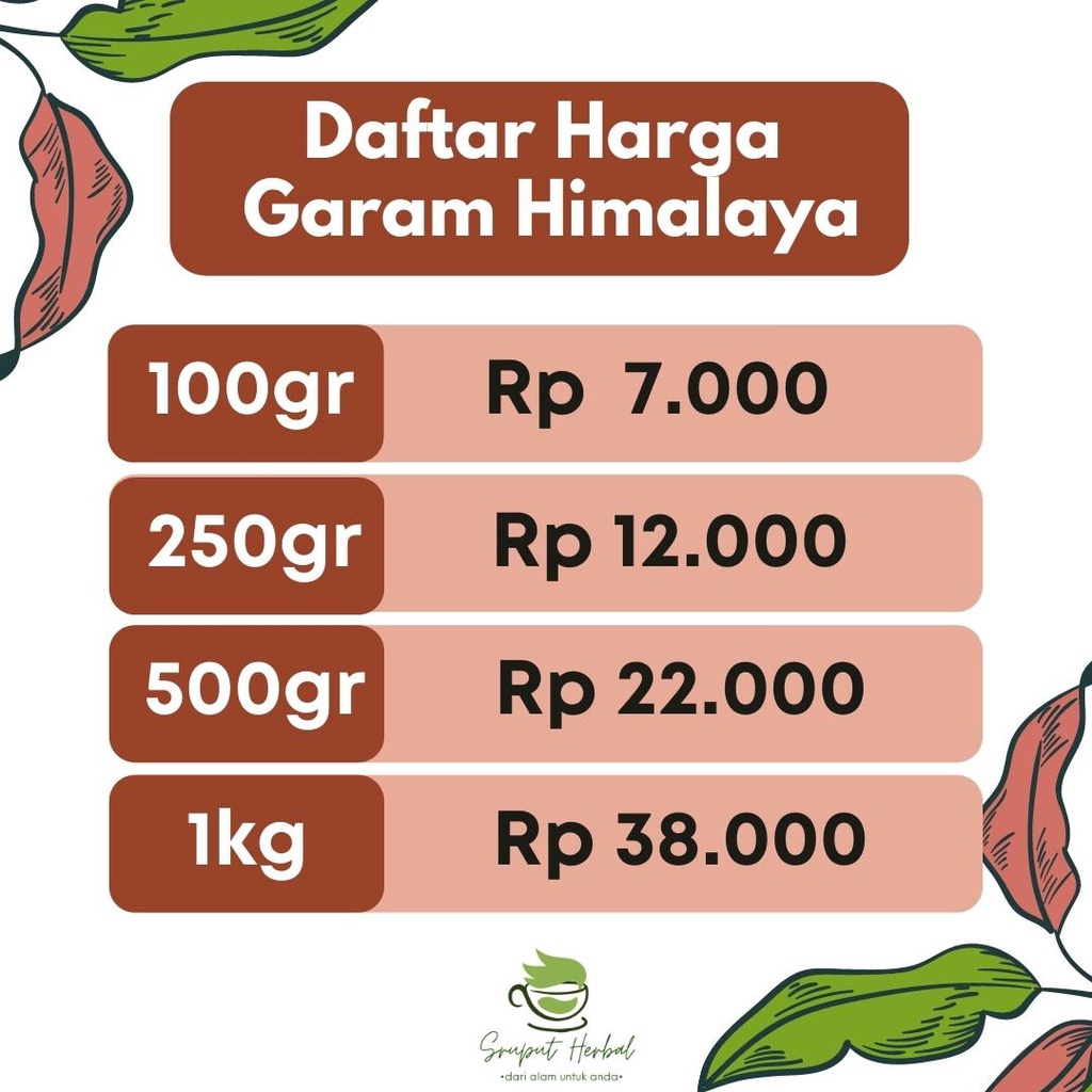 100gr Garam Himalaya Himalayan Salt Murni Kualitas Premium Rempah JSR Sruput Herbal [COD]