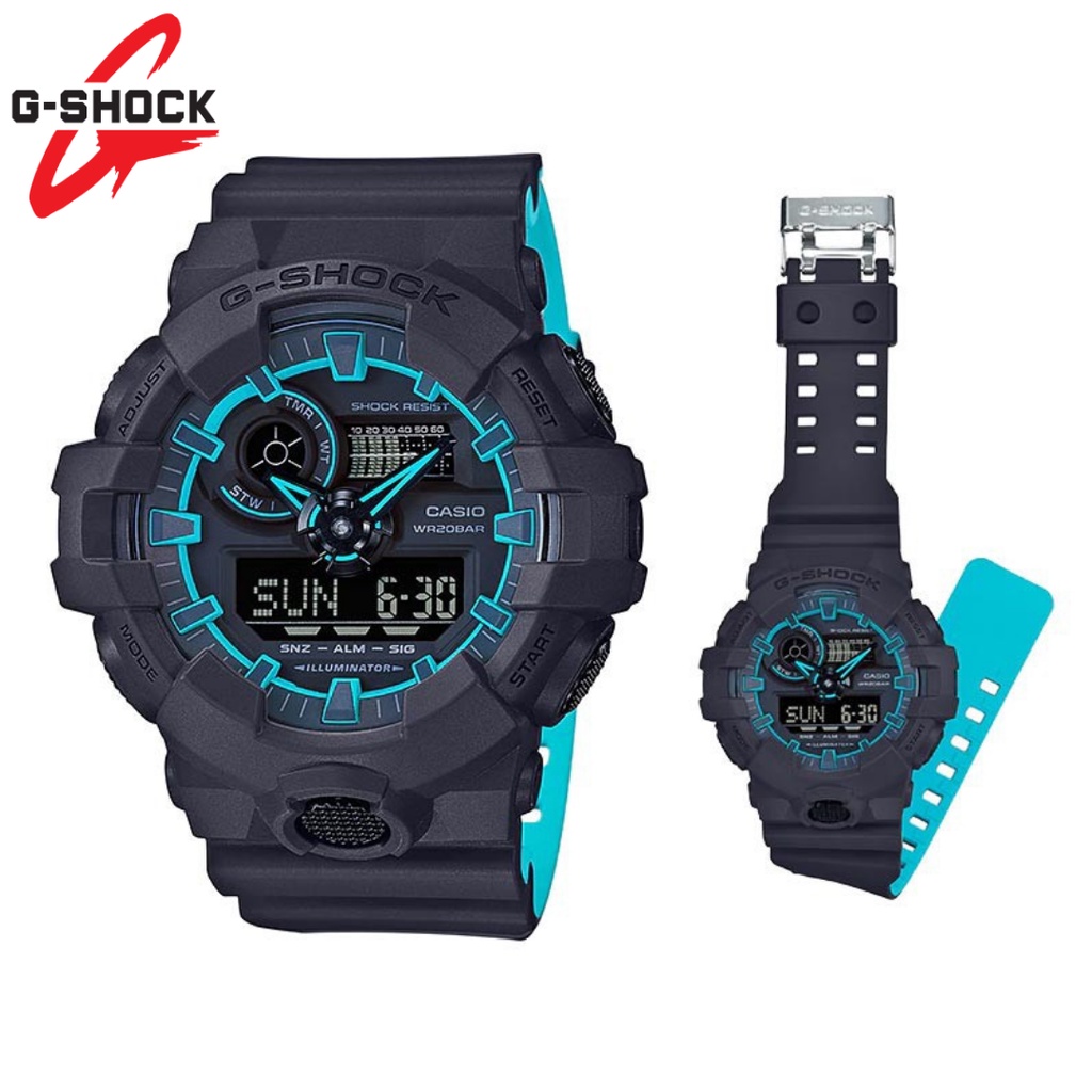 CASIO GSHOCK GA-700 FULLSET DUAL TIME ANALOG-DIGITAL AUTOLIGHT SPECIAL COLOR