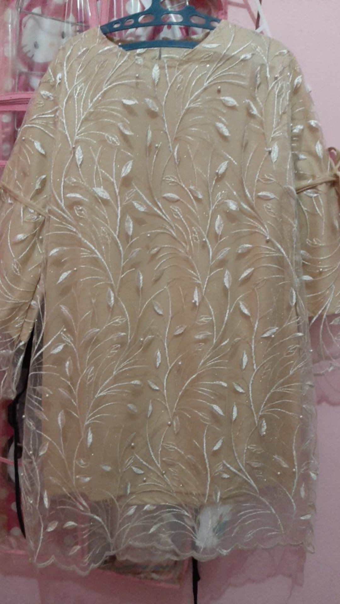 Zola_batik Batik Couple Brokat Tile Selendang Nuna Brown Aksara Azzura High Quality - Couple Mahira
