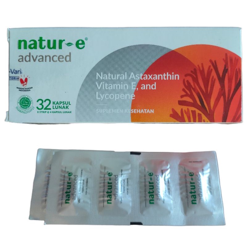 NATUR E ADVANCED STRIP ISI 4 KAPSUL ECER VITAMIN CEGAH PENUAAN DINI SUPLEMEN KECANTIKAN ANTI KERUTAN WANITA PRIA DEWASA