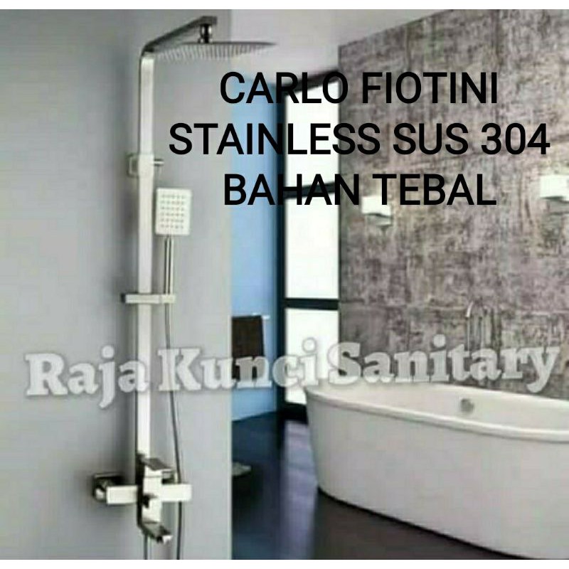 Shower Column CARLO FIOTINI 6421/Shower Tiang Set Panas Dingin Carlo 6421 Stainless SUS 304 Tebal/Shower Tiang Kotak Minimalis