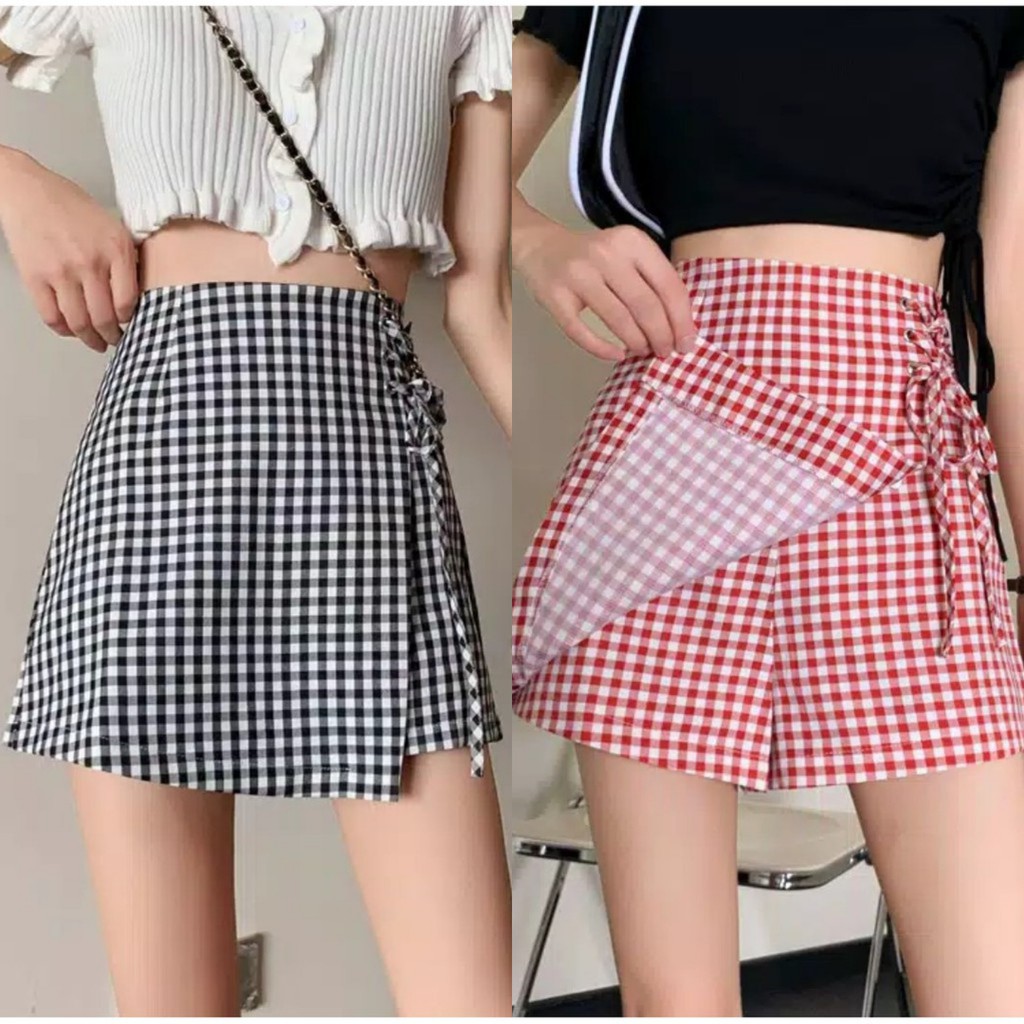 Korean Square Skirt Rok  Celana  1198 XS XL Shopee  
