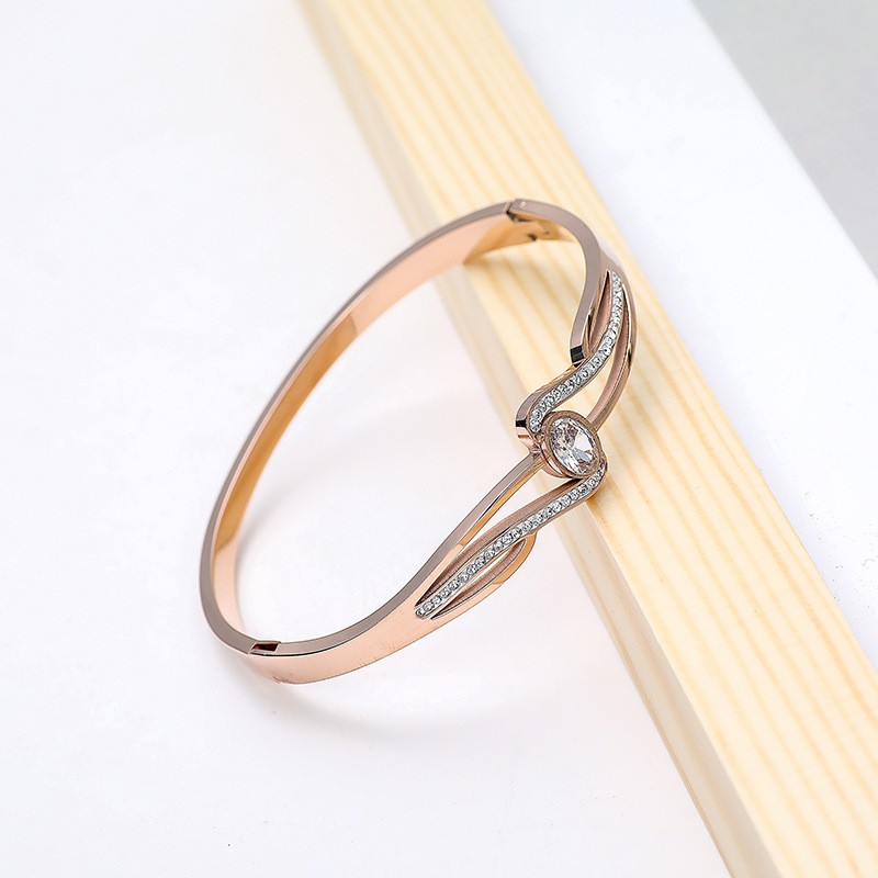 4092 Gelang Bangle Titanium Korea Style Wanita Anti Karat - ercassia