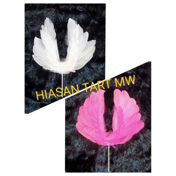Cake Topper Bulu Sayap Malaikat / Hiasan Kue Ulang Tahun Pernikahan