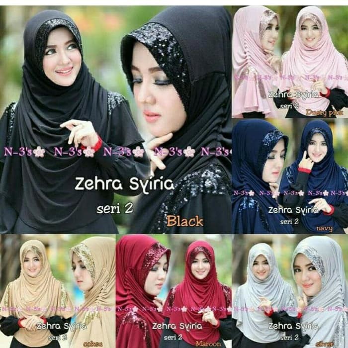 Hijab Syria Zehra Jilbab Instant Bergo Siria Zehra 2 - Hitam