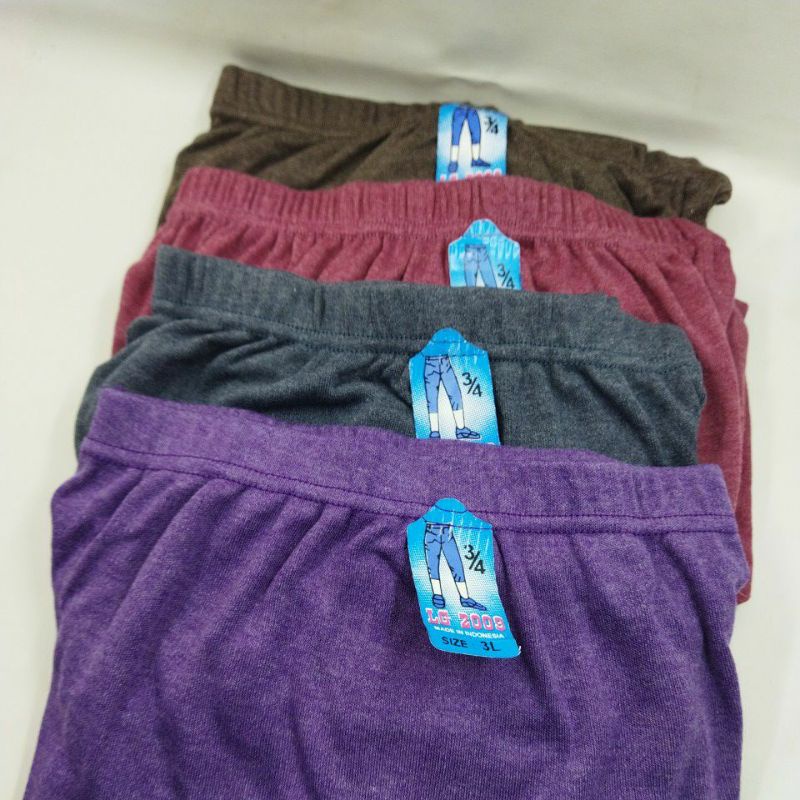 Legging Warna 3/4 Bahan Spandex Rayon Warna Merah, Abu,Tiramisu,Biru 3/4 Size 3L sembur