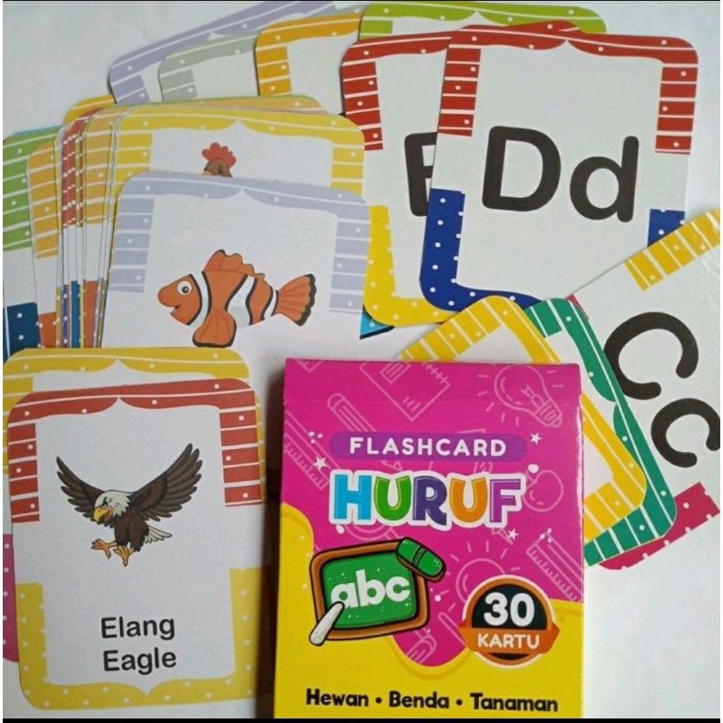 Flashcard Anak Mengenal Huruf Abjad dan Hewan