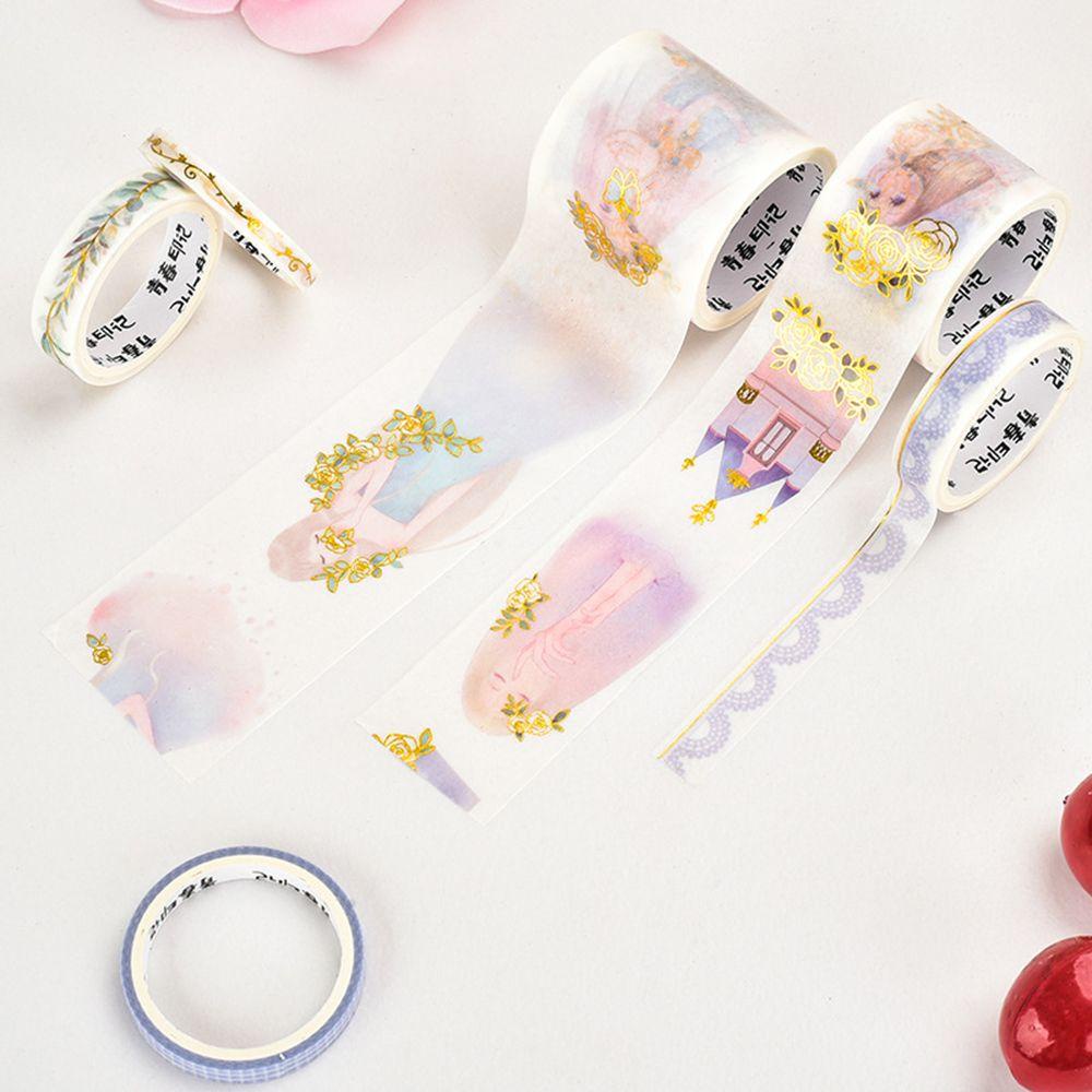 Nanas 6roll /Set Washi Tape Kreatif Alat Tulis Sastra Scrapbooking Gadis Hati INS DIY Bahan