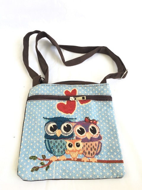 Tas selempang mini anak wanita casual OWL Gajah Thailand kanvas import