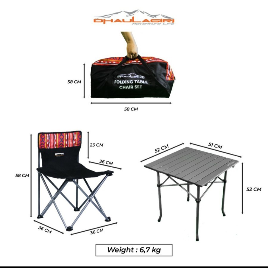 1 Set Meja Kursi Lipat Dhaulagiri