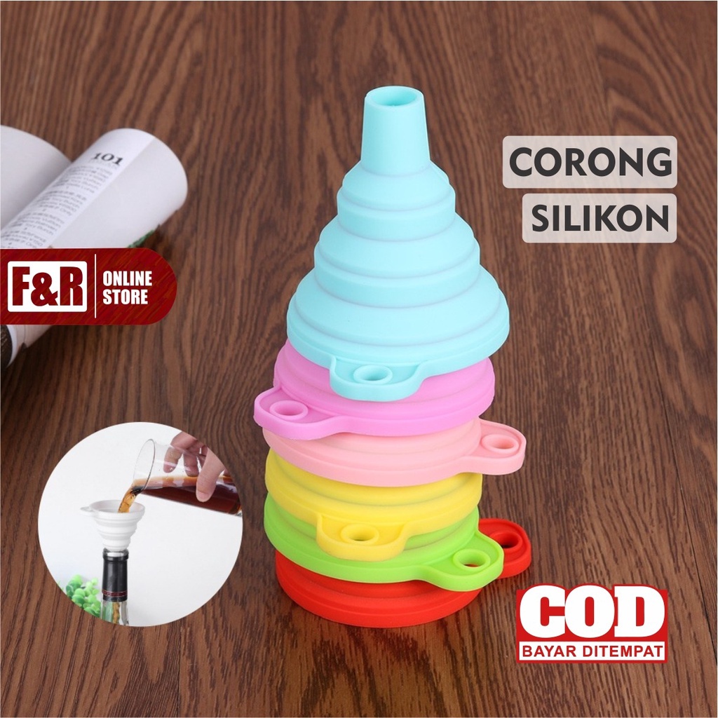 Corong Air Corong Minyak Corong Lipat Bulat Karet Silikon Flexsible Portable Foldable Silicone