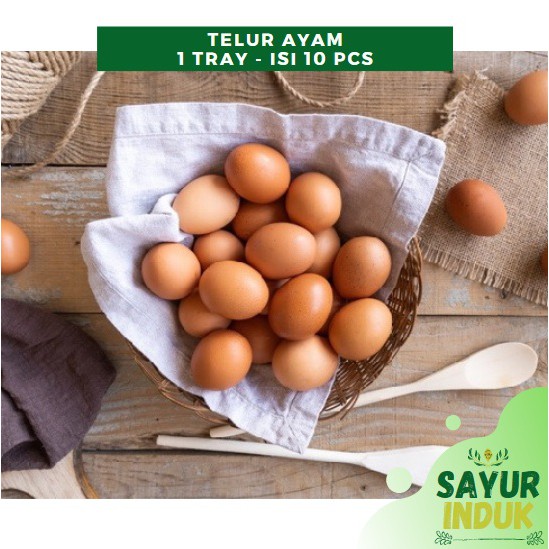 

Sayur Induk - Telur Ayam Negri Isi 10 Pcs / Tray Fresh Grade A Chicken Egg