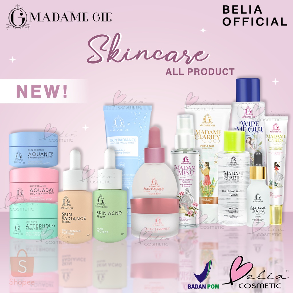 ❤ BELIA ❤ MADAME GIE Skincare ✔️BPOM Clarify Facial Foam Face Wash, Toner, Serum Skin Barrier Lightener Care