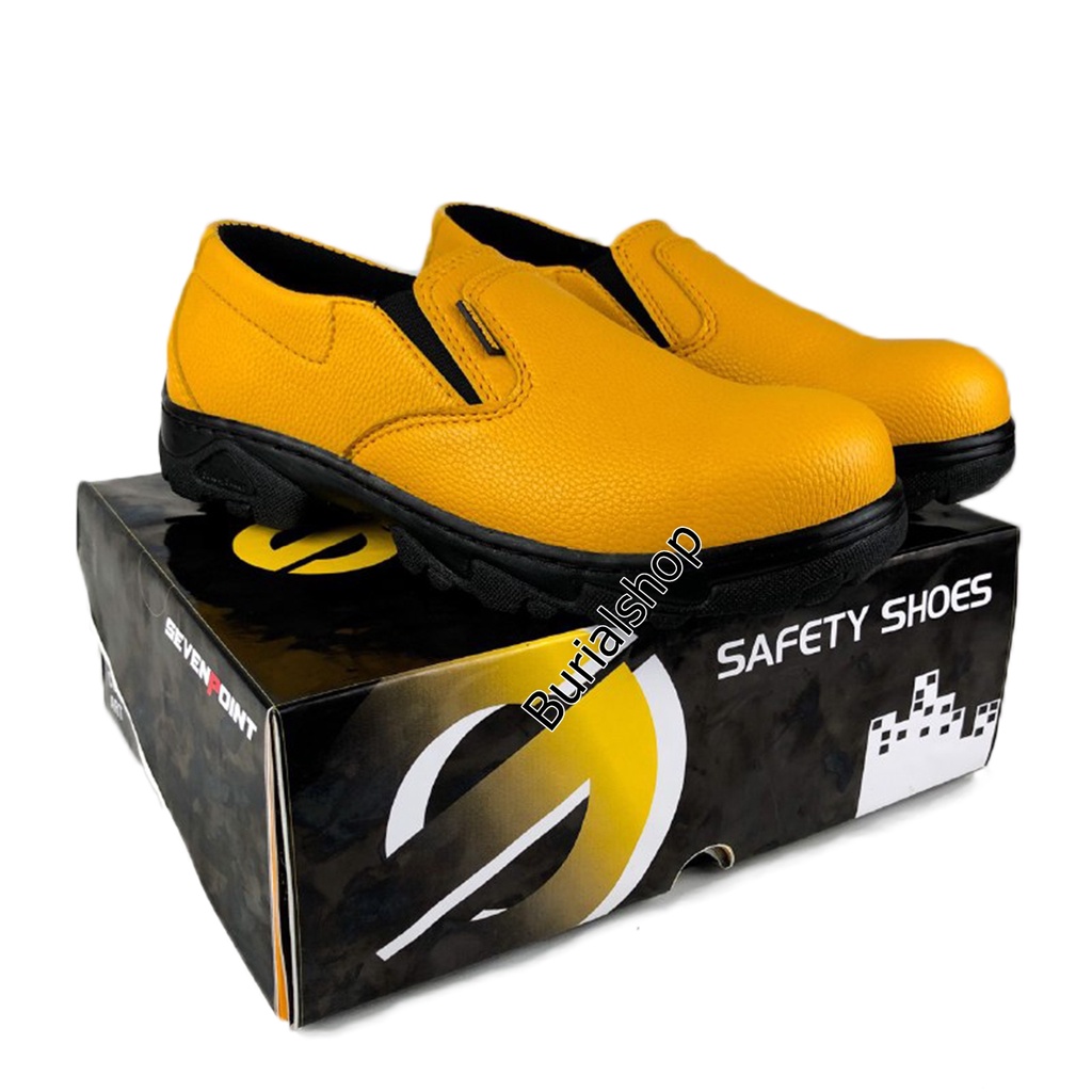 Sepatu Safety Slip On  Original Sevenpoint Septi Safty Sefty Kerja Ujung Besi Proyek Lapangan BS